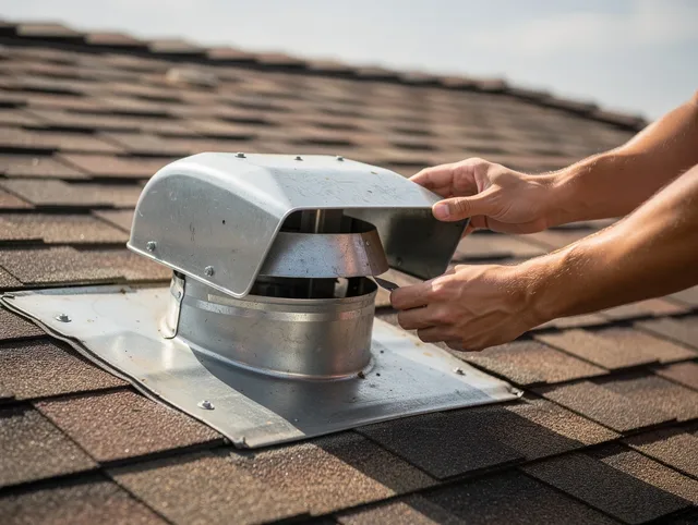 Redondo Beach Dryer Vent Cleaning certified technician safely cleaning a roof-mounted dryer vent in Redondo Beach
