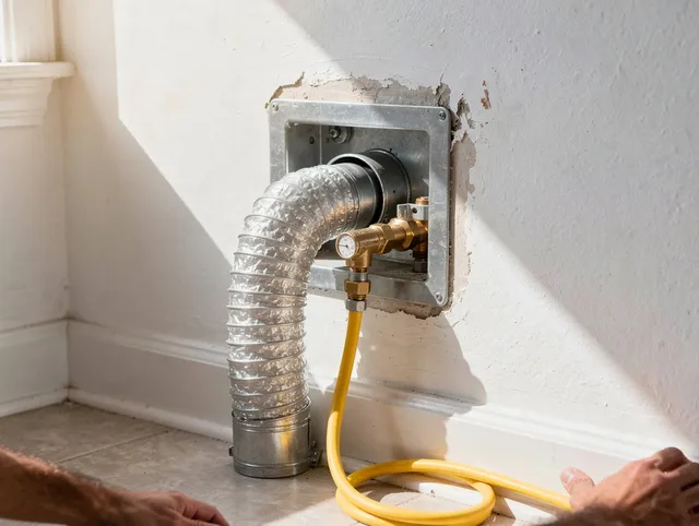 Redondo Beach Dryer Vent Cleaning certified technician performing specialized gas dryer vent cleaning in Redondo Beach